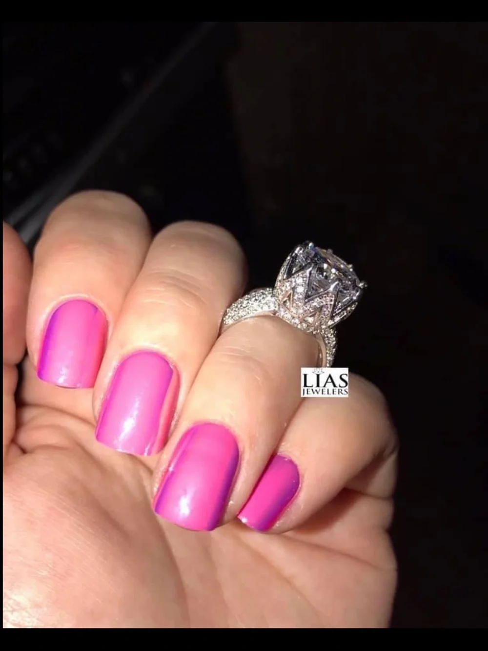 New 18k white gold engagement ring